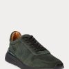 Tummanvihreät miesten Ralph Lauren Ethan Calf-Suede tennarit Tummanvihreät miesten Ralph Lauren Ethan Calf-Suede tennarit