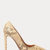 Vaaleankeltaiset naisten Ralph Lauren Celia Python -korkokengät Vaaleankeltaiset naisten Ralph Lauren Celia Python -korkokengät