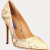 Vaaleankeltaiset naisten Ralph Lauren Celia Python -korkokengät Vaaleankeltaiset naisten Ralph Lauren Celia Python -korkokengät