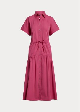 Vaaleanpunainen naisten Ralph Lauren kiristysnauhamekko