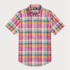 Vaaleanpunaiset Miesten Ralph Lauren Classic Fit Madras Popover -paidat Vaaleanpunaiset Miesten Ralph Lauren Classic Fit Madras Popover -paidat
