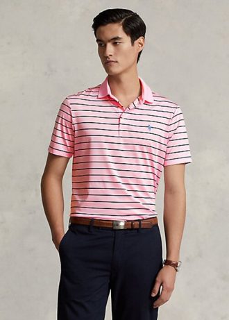 Vaaleanpunaiset miesten Ralph Lauren Classic Fit Performance poolopaidat