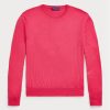 Vaaleanpunaiset miesten Ralph Lauren Cotton Crewneck -neulepuserot Vaaleanpunaiset miesten Ralph Lauren Cotton Crewneck -neulepuserot