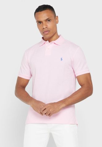 Vaaleanpunaiset miesten Ralph Lauren Essential poolopaidat Vaaleanpunaiset miesten Ralph Lauren Essential poolopaidat