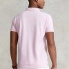 Vaaleanpunaiset miesten Ralph Lauren mukautetut Slim Fit mesh poolopaidat Vaaleanpunaiset miesten Ralph Lauren mukautetut Slim Fit mesh poolopaidat