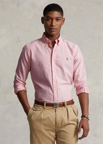 Vaaleanpunaiset miesten Ralph Lauren Slim Fit Oxford paidat Vaaleanpunaiset miesten Ralph Lauren Slim Fit Oxford paidat