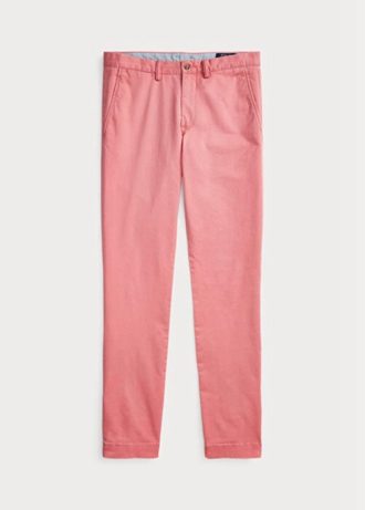 Vaaleanpunaiset miesten Ralph Lauren Stretch Slim Fit Chino -housut Vaaleanpunaiset miesten Ralph Lauren Stretch Slim Fit Chino -housut