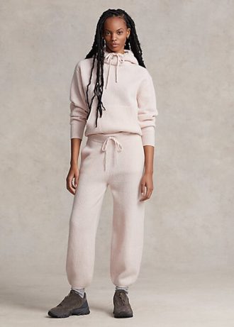 Vaaleanpunaiset naisten Ralph Lauren Cashmere -housut Vaaleanpunaiset naisten Ralph Lauren Cashmere -housut