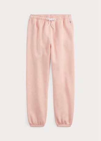Vaaleanpunaiset naisten Ralph Lauren Fleece Athletics -housut