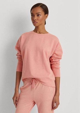 Vaaleanpunaiset naisten Ralph Lauren -fleece-puseropuserot Vaaleanpunaiset naisten Ralph Lauren -fleece-puseropuserot