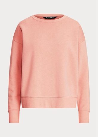 Vaaleanpunaiset naisten Ralph Lauren -fleece-puseropuserot Vaaleanpunaiset naisten Ralph Lauren -fleece-puseropuserot