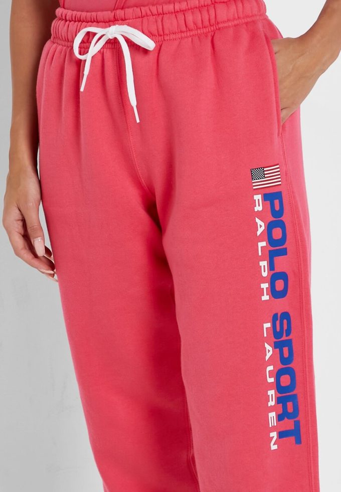 Vaaleanpunaiset naisten Ralph Lauren korkeavyötäröiset nilkkahousut Vaaleanpunaiset naisten Ralph Lauren korkeavyötäröiset nilkkahousut