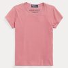 Vaaleanpunaiset Naisten Ralph Lauren Organic Cotton Crewneck T-paidat Vaaleanpunaiset Naisten Ralph Lauren Organic Cotton Crewneck T-paidat