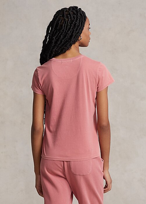 Vaaleanpunaiset Naisten Ralph Lauren Organic Cotton Crewneck T-paidat Vaaleanpunaiset Naisten Ralph Lauren Organic Cotton Crewneck T-paidat