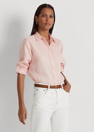Vaaleanpunaiset naisten Ralph Lauren pellavapaidat
