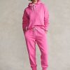 Vaaleanpunaiset naisten Ralph Lauren Pink Pony Fleece -swetarihousut Vaaleanpunaiset naisten Ralph Lauren Pink Pony Fleece -swetarihousut