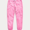 Vaaleanpunaiset naisten Ralph Lauren Pink Pony Fleece -swetarihousut Vaaleanpunaiset naisten Ralph Lauren Pink Pony Fleece -swetarihousut
