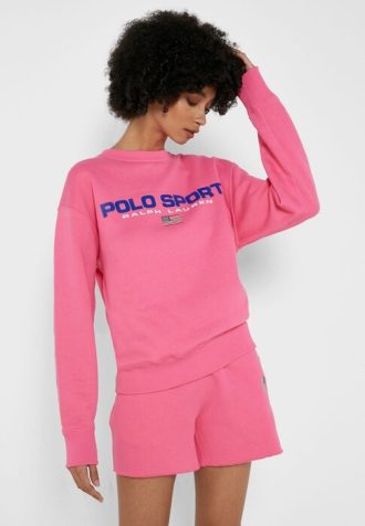 Vaaleanpunaiset naisten Ralph Lauren -poolopaita Vaaleanpunaiset naisten Ralph Lauren -poolopaita
