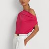 Vaaleanpunaiset naisten Ralph Lauren Stretch Jersey -topit Vaaleanpunaiset naisten Ralph Lauren Stretch Jersey -topit