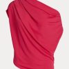 Vaaleanpunaiset naisten Ralph Lauren Stretch Jersey -topit Vaaleanpunaiset naisten Ralph Lauren Stretch Jersey -topit