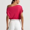 Vaaleanpunaiset naisten Ralph Lauren Stretch Jersey -topit Vaaleanpunaiset naisten Ralph Lauren Stretch Jersey -topit