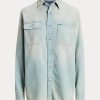 Vaaleansininen Naisten Ralph Lauren Tamia Cotton Denim paidat Vaaleansininen Naisten Ralph Lauren Tamia Cotton Denim paidat