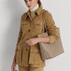 Vaaleat kamelinväriset naisten Ralph Lauren -päällysteiset kangaskassit, keskikokoiset Collins-kangaskassit Vaaleat kamelinväriset naisten Ralph Lauren -päällysteiset kangaskassit, keskikokoiset Collins-kangaskassit
