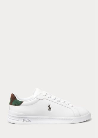 Valkoinen / Camo Miesten Ralph Lauren Heritage Court II -lenkkarit Valkoinen / Camo Miesten Ralph Lauren Heritage Court II -lenkkarit