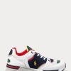 Valkoinen/laivasto Miesten Ralph Lauren Trackster 200 -lenkkarit Valkoinen/laivasto Miesten Ralph Lauren Trackster 200 -lenkkarit