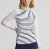 Valkoinen/laivasto/vaaleanpunainen naisten Ralph Lauren Striped Stretch Jersey -puserot Valkoinen/laivasto/vaaleanpunainen naisten Ralph Lauren Striped Stretch Jersey -puserot