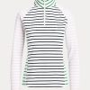 Valkoinen/laivasto/vaaleanpunainen naisten Ralph Lauren Striped Stretch Jersey -puserot Valkoinen/laivasto/vaaleanpunainen naisten Ralph Lauren Striped Stretch Jersey -puserot