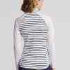 Valkoinen/laivasto/vaaleanpunainen naisten Ralph Lauren Striped Stretch Jersey -puserot Valkoinen/laivasto/vaaleanpunainen naisten Ralph Lauren Striped Stretch Jersey -puserot