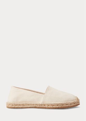 Valkoinen miesten Ralph Lauren Canvas Espadrille Valkoinen miesten Ralph Lauren Canvas Espadrille