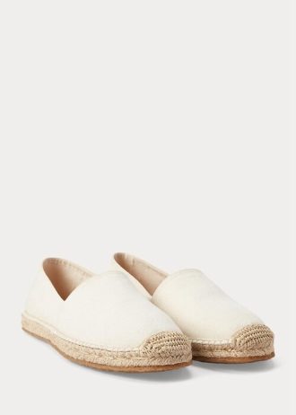 Valkoinen miesten Ralph Lauren Canvas Espadrille Valkoinen miesten Ralph Lauren Canvas Espadrille