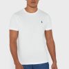 Valkoinen miesten Ralph Lauren Chest Logo Crew Neck T-paidat