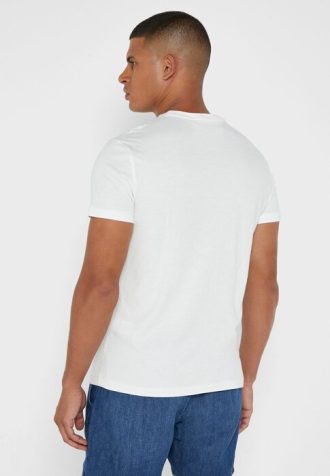 Valkoinen miesten Ralph Lauren Chest Logo Crew Neck T-paidat