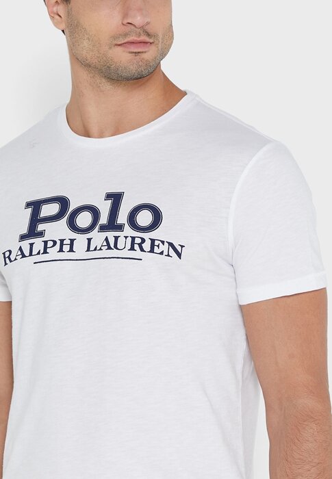 Valkoinen Miesten Ralph Lauren Chest Logo T-paidat Valkoinen Miesten Ralph Lauren Chest Logo T-paidat