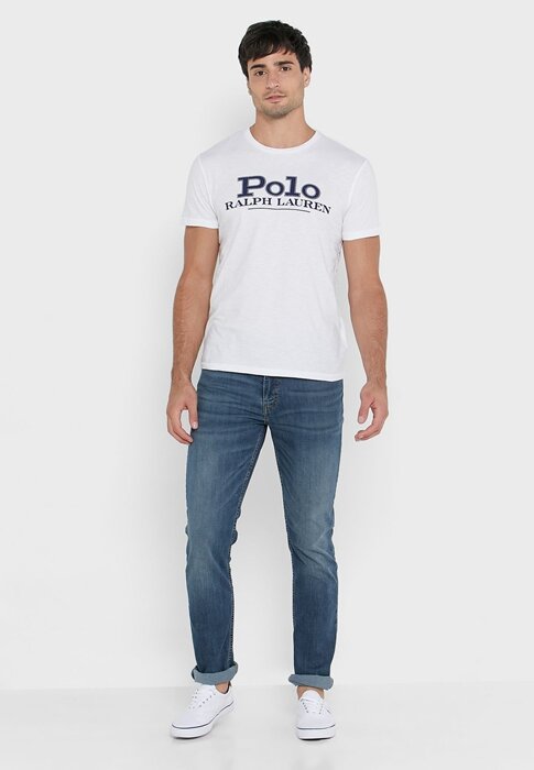 Valkoinen Miesten Ralph Lauren Chest Logo T-paidat Valkoinen Miesten Ralph Lauren Chest Logo T-paidat