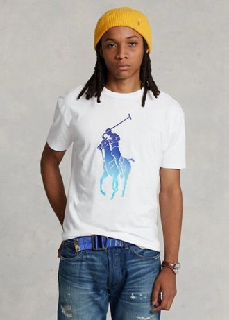 Valkoinen Miesten Ralph Lauren Classic Fit Big Pony Jersey T-paidat