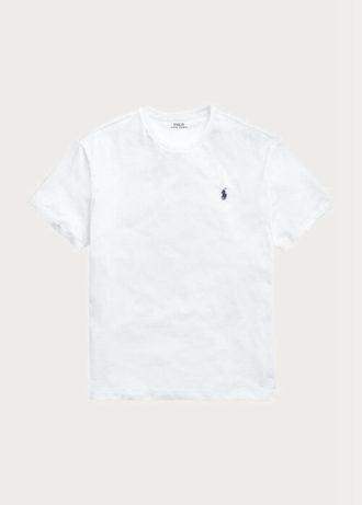 Valkoinen miesten Ralph Lauren Classic Fit Jersey Crewneck T-paidat