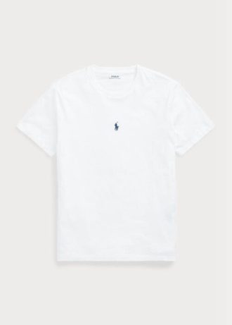 Valkoinen miesten Ralph Lauren Custom Slim Fit Crewneck T-paidat