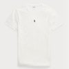 Valkoinen miesten Ralph Lauren Custom Slim Fit Crewneck T-paidat Valkoinen miesten Ralph Lauren Custom Slim Fit Crewneck T-paidat