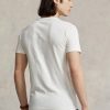 Valkoinen miesten Ralph Lauren Custom Slim Fit Crewneck T-paidat Valkoinen miesten Ralph Lauren Custom Slim Fit Crewneck T-paidat