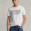 Valkoinen Miesten Ralph Lauren Custom Slim Fit Polo Country T-paidat Valkoinen Miesten Ralph Lauren Custom Slim Fit Polo Country T-paidat