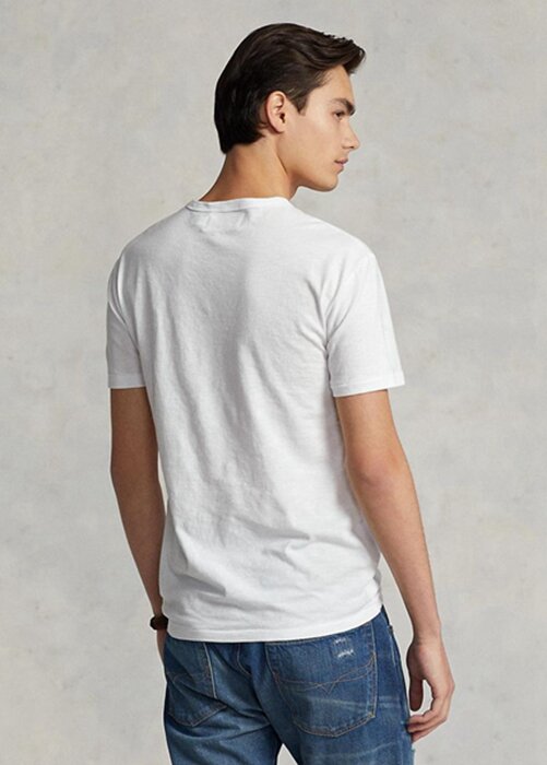 Valkoinen Miesten Ralph Lauren Custom Slim Fit Polo Country T-paidat Valkoinen Miesten Ralph Lauren Custom Slim Fit Polo Country T-paidat