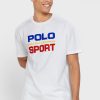 Valkoinen miesten Ralph Lauren Logo Crew Neck T-paidat