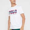 Valkoinen miesten Ralph Lauren Logo Crew Neck T-paidat