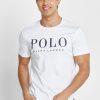 Valkoinen miesten Ralph Lauren Logo Crew Neck T-paidat Valkoinen miesten Ralph Lauren Logo Crew Neck T-paidat