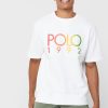 Valkoinen miesten Ralph Lauren Logo Crew Neck T-paidat