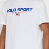 Valkoinen miesten Ralph Lauren Logo Crew Neck T-paidat